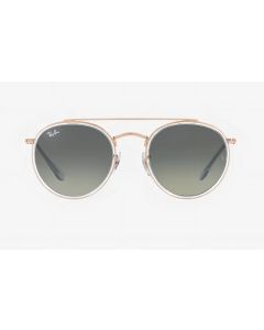 Óculos de Sol Ray-Ban Round Double Bridge RB3647N Dourado e Azul